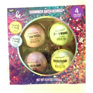 Body & Earth Shimmer Bath Bombs Rose Petal/Vanilla Sugar/Ocean/Lavendar HB046